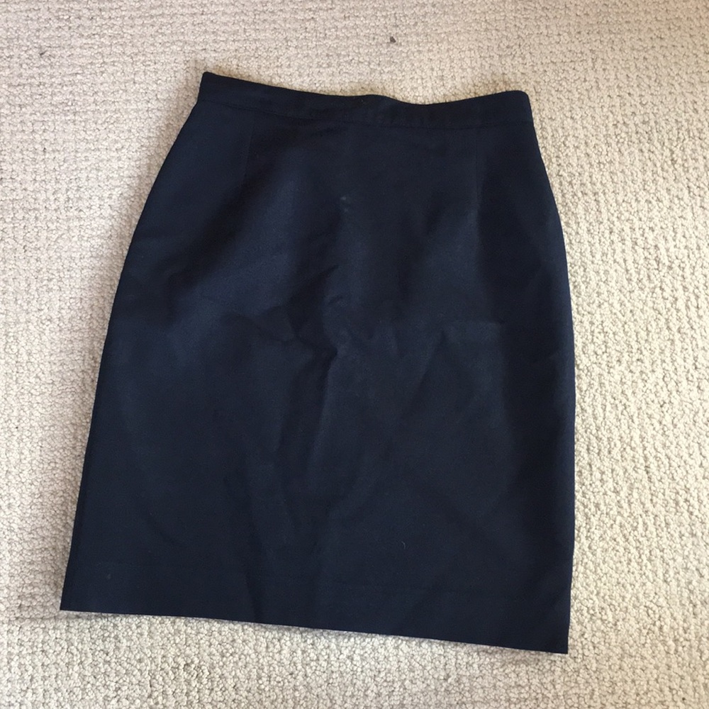 LAURA ASHLEY Vintage Black Wool Pencil Skirt